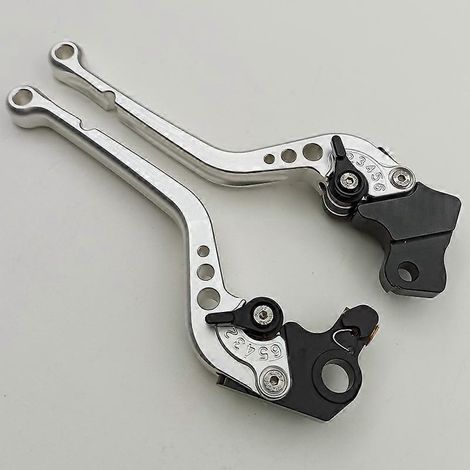 Convient pour la Ducati HYPERMOTARD 821, moto modifiée, guidon en alliage d'aluminium modifié avec frein, embrayage et klaxon hydrauliques (longue poignée argentée). (1/4)