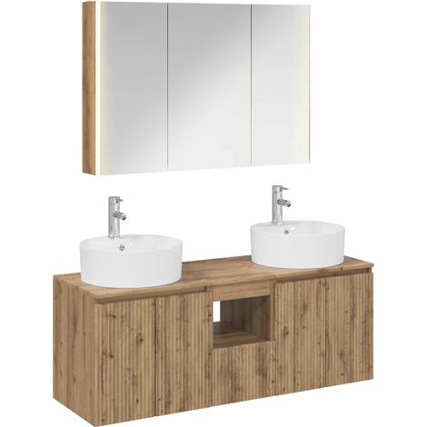 Bathroom Cabinet Set 4 pcs Artisan Oak Engineered Wood vidaXL (1/5)