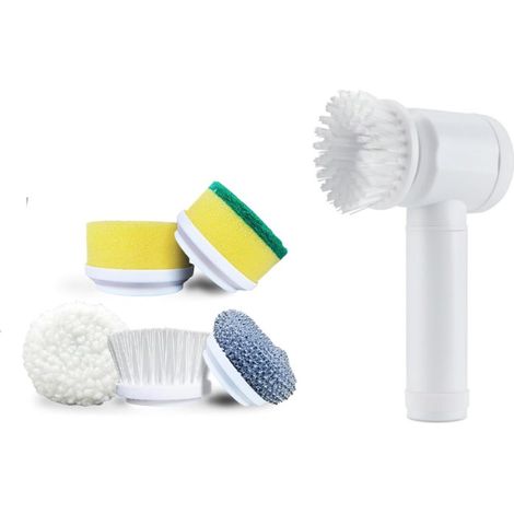 Elektrische Reinigungsbürste, elektrischer Schrubber mit 5 Bürstenköpfen, automatisches Reinigungsset für Badewanne, Küche, Fliesen und Fenster (1/3)