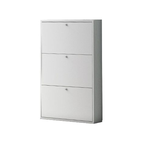 Slim Innenschuhregal mit 3 Melamin -Noble Holztüren 73x15xH110 cm - White