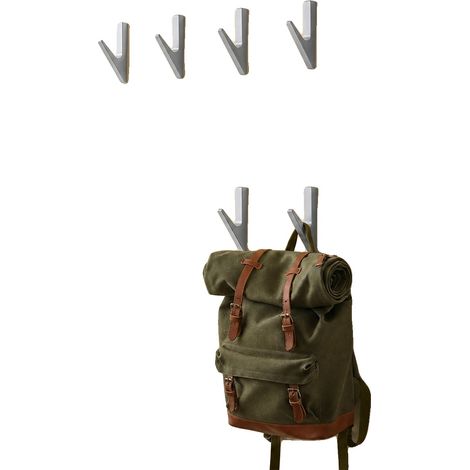 Ganci da parete in lega di alluminio, design moderno, grigio chiaro (1/5)