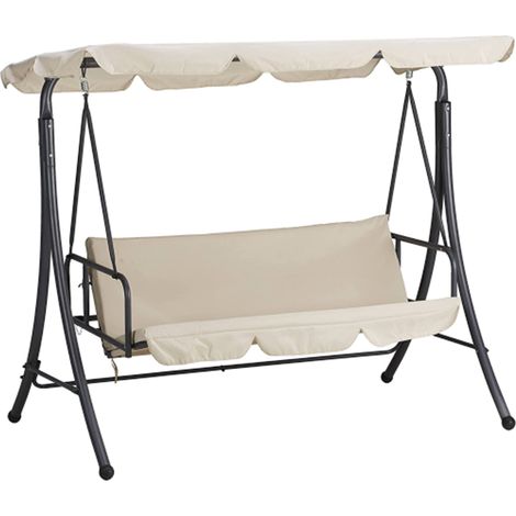Garten Freund Bett Rocker Bali Stahl 190x120x165h cm beige Abdeckung (1/2)