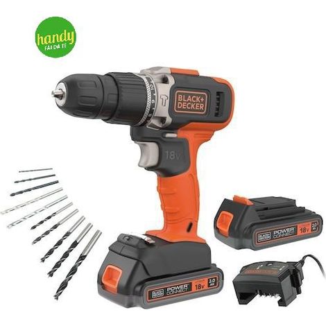 Trapano a Percussione 18V Black+Decker 2 batterie 2.0 Ah kit accessori (1/5)