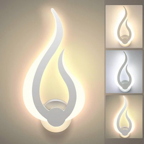 Apliques de pared interior LED 3 temperaturas de color 10W clairage Tricolore Lampe Murale Moderne Acrylic Veilleuse pour Chambre Coucher Enfant Bure
