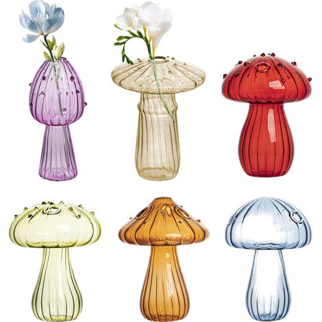 Vase champignon en verre coloré, pour culture hydroponique mini aquarium et décoration d'intérieur (1/5)