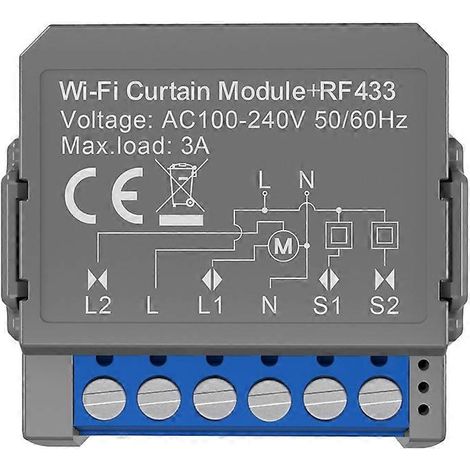 Tuya WiFi Smart-Schalter für Vorhänge und Jalousien RF433, Fernbedienung für die Hausautomation. (1/5)