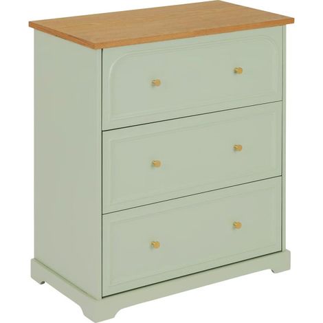 Commode 3 Tiroirs "Mohéa" 81cm Vert Céladon (1/5)