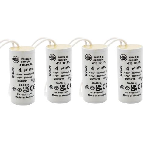 Pack de 4 condensateurs 4 µF – Connecteurs pour moteur de volet roulant Bubendorff – Installation rapide et fiable – Ducati (1/5)