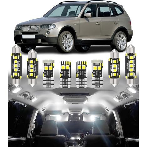 15pcs Car Interior LED Light Kit Replacement for X3 E83 2003-2010 Interior Lighting 6000K White (1/5)