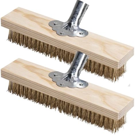 métallique 30 cm avec Prise Support en métal Robuste pour Balai en Bois pour Anti Mousse toiture,Mauvaises Herbes, Taches Tenaces Brosse métallique pour Piscine Manche Non Inclus (1/5)