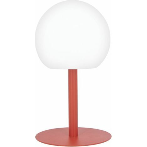 Akkubetriebene Keramik-Tischlampe mit Terrakotta-Design, kugelförmig, höhenverstellbar (31–46 cm), dimmbar, 400 lm LED, IP44, Metallgestell