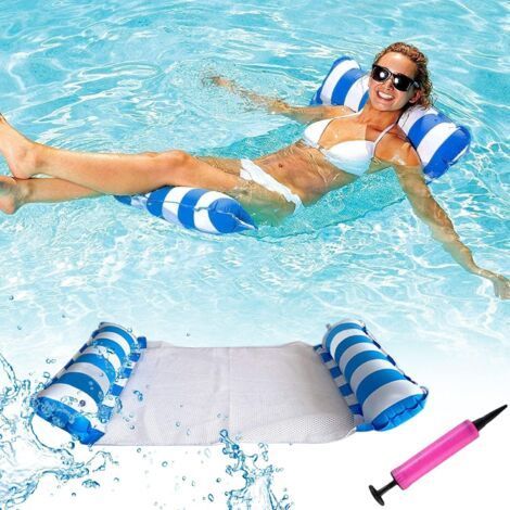 Aufblasbare Hängematte, schwimmende aufblasbare Hängematte, schwimmende aufblasbare Poolhängematte, tragbare faltbare schwimmende Hängematte, langer Stuhl (1/5)