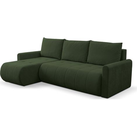 Selsey Timmone – Ecksofa mit Schlaffunktion & Bettkasten, Chenille, Universal, Grün