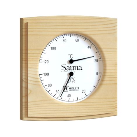 Thermomètre Holl's en pin pour sauna