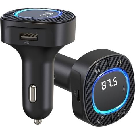 Adaptateur de chargeur de voiture C42 type-c + USB, Bluetooth, appel mains libres, lecteur de musique MP3, transmetteur FM (1/5)