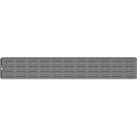 Lntyq Tapis Egouttoir, Tapis de Robinet en Silicone, Tapis Evier Cuisine pour Eclaboussure, Drainage, Séchage et Protection évier, Gris, 55  8.8  0.5cm