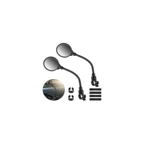 Convient au rétroviseur de vélo grand angle rotatif à 360° Lntyq 2, miroir de sécurité convexe en acrylique, convient aux guidons de 22 à 32 mm, accessoire pour tous les vélos et motos. (1/2)