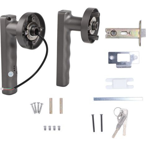 Jeffergarden Empreinte digitale de poignée de porte intelligente avec 2 clés de reconnaissance rapide serrure de porte électronique sans statique pour bureau à domicile