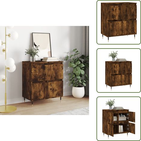Sideboard Räuchereiche 60x35x70 cm Holzwerkstoff - Schreibtisch - Wohnzimmermöbel - Sideboard - Regal - Holzmöbel (1/5)
