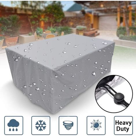 Gartenmöbelabdeckung, rechteckig/quadratisch, aus Polyester, staubdicht und UV-beständig, Schutzhülle für Stühle und Tische im Freien, für Terrasse und Sofa (Größe: 366 x 220 x 120 cm) (1/5)