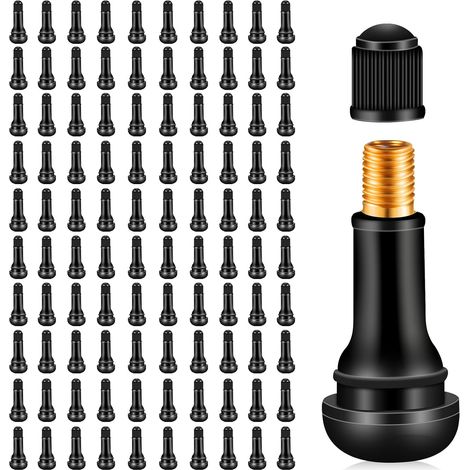 valves en caoutchouc pour voiture, universelles, à clipser, adaptées à la plupart des voitures et motos (1/5)