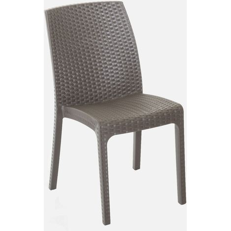 SEDIA VIRGINIA MARRONE 59X47XH86CM IMPILABILE.