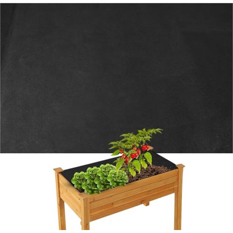 Schwarzer Mulch für Landschaftsbau, erhöhte Gartenbett Liner  Atmungsaktives wasserdichte recycelbare Gartenbett Liner  Bodenbedeckung, Gartentöpfe, Pflanzer und Accessoires für Männer, (1/5)