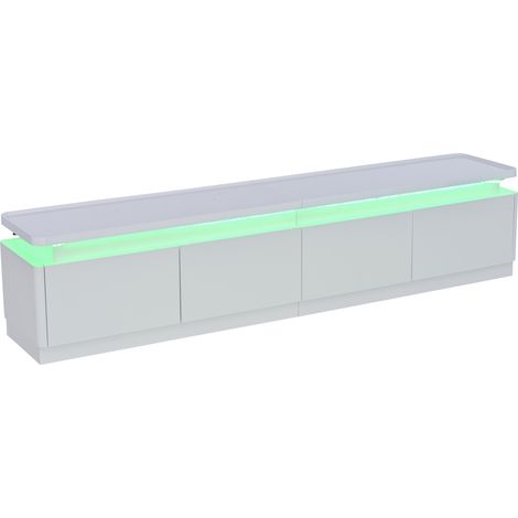 Mobile TV bianco 180 x 34 x 40 cm con 4 cassetti e LED per TV fino a 75 pollici HOMVRA (1/5)