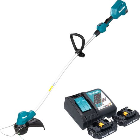 Makita DUR 189 RA2 Coupe-bordures sans fil 18 V 300 mm Brushless + 2x batterie 2,0 Ah + chargeur