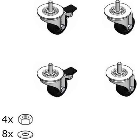 Jeu de 4 roulettes pour coffrets 19 pouces Linkeo LEGRAND 646248