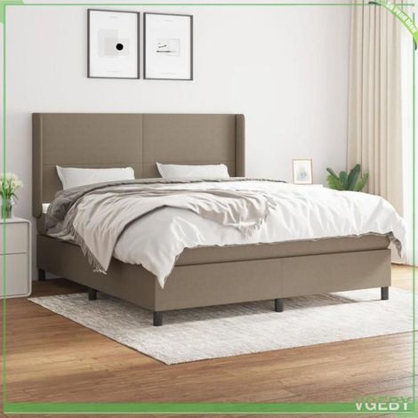 Sommier à lattes avec matelas - FAF7291712410222 - 180x200 cm - Taupe (tissu) - Matelas 20 cm ressorts ensachés (1/5)