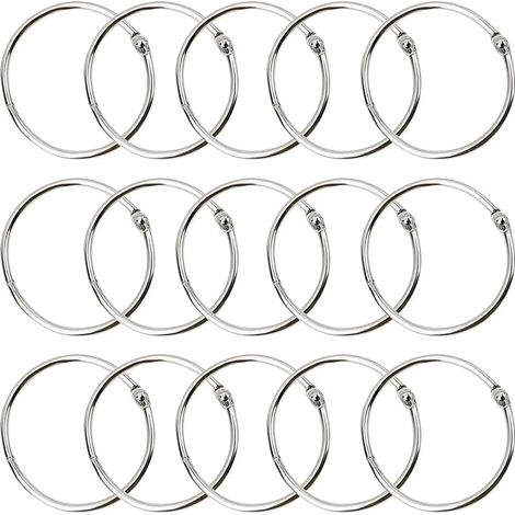 50 Pièces Anneaux de Reliure,Anneaux Articulés,Anneau Metallique,50mm Anneau Classeur Metal,Métalliques Articulés de Reliure Anneau de Rideau,Anneaux Reliure pour Le Bureau et La Maison (1/5)