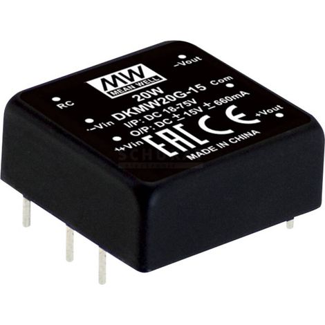 Mean Well DKMW20F-15 Module convertisseur CC/CC 660 mA 20 W Nbr. de sorties: 2 x Contenu 1 pc(s) Q121082 (1/2)
