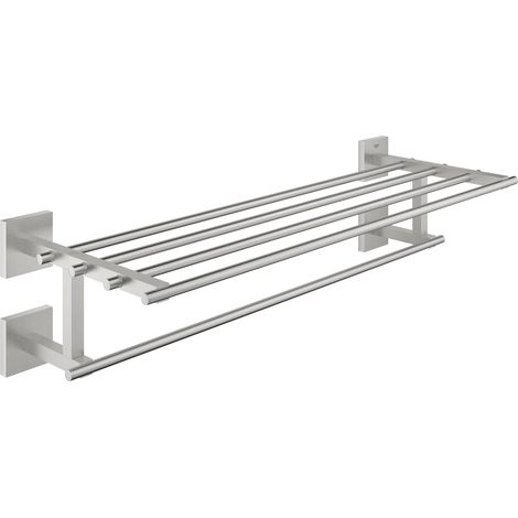 GROHE QUICKFIX Start Cube, Porta salviette multiplo, Installazione a vite, Super Steel, 41099001
