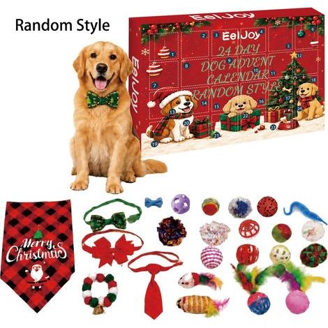 Calendrier de l'Avent EelJoy pour chien (24 jours), boîte surprise, coffret cadeau de Noël (1 coffret) (1/5)