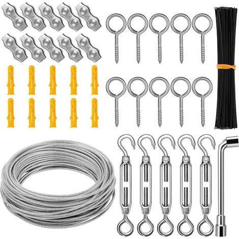 [JAMAIS UTILISÉ] 30m 3 mm cable métallique, cable en acier inoxydable 304, cable de tension pour suspendre la lumière, la corde à linge, les plantes grimpantes (1/4)