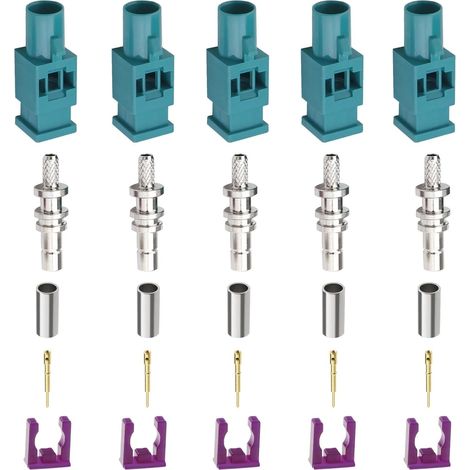5 Set Connecteur d'antenne Fakra Mâle Outil de Réparation pour Connecter Le Câble Voiture RG174/RG316 Sertissage à Souder Convertisseur Adaptateur (1/5)