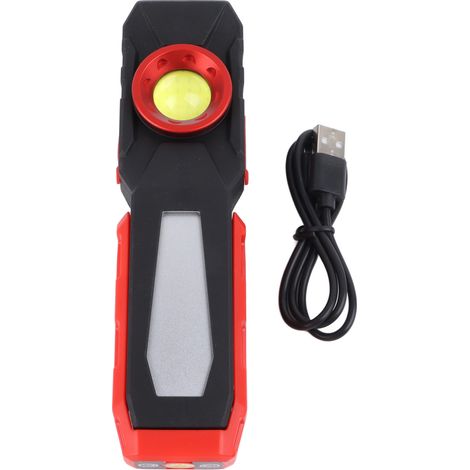 Lampe de travail LED rechargeable 2000mAh avec aimants puissants et crochet pliable, idéale pour réparation auto et bricolage (1/5)