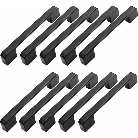 10pcs Poignée Meuble Entraxe 96mm-Poignée Porte Cuisine Noire Poignee Barre Meuble Poignee De Cuisine Noire 96mm (1/4)
