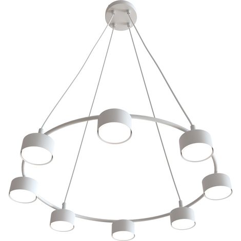Suspension moderne anneau 8xGX53 blanc réglable Emibig (1/5)