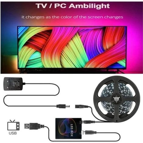 Bande Ruban lumineux Ambilight LED Lumière de câble Éclairage arrière PC TV 30LEDs/M 4M (1/4)