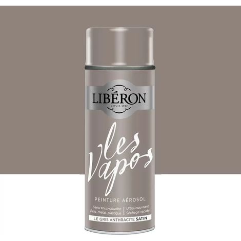 Peinture aérosol LIBÉRON Les Vapos Satin Le Gris Anthracite 0,4 L