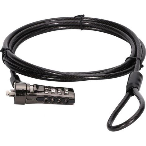 Conceptronic CUSTODIO01BS Laptop-Kombinationsschloss, Standard-Sicherheitsschlitz, 1.8m
