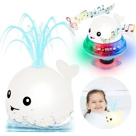 Baleine électrique à induction pour le bain, OVNI arroseur 2 en 1 avec lumières LED, bébé (1/4)