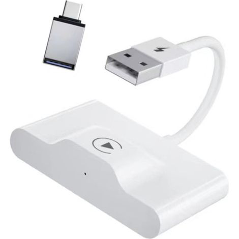 Kabelgebundener zu kabelloser CarPlay-Adapter mit USB-Schnittstelle, Plug-and-Play-fähig, praktische CarPlay-Dongle-Box für iPhones mit konkaven Oberflächen (1/5)