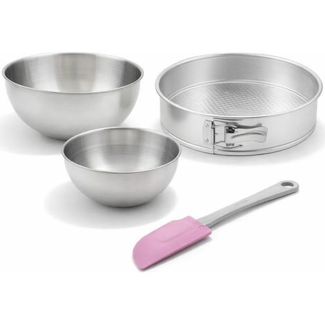 Set de 4 ustensiles de pâtisserie moule à gâteaux 2 bols et spatule Zenker Silver (1/5)