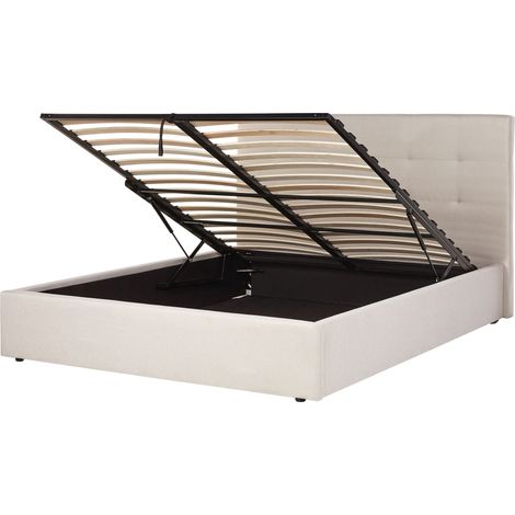 Ottoman Bed Fabric LORIENT 160 x 200 cm (EU King Size) Beige