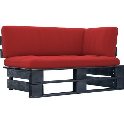 Canapé d'angle palette de jardin-Salon de jardin Sofa extérieur noir bois de pin imprégné 683148 (1/5)