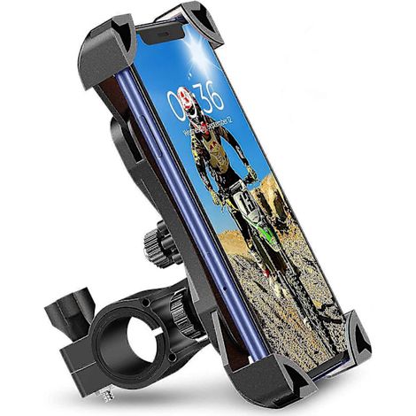 Support de téléphone mobile à vélo, Rotation à 360 degrés, Compatible avec iPhone 11 Pro Max/XS Max/XR, Anti-vibration, Moto (1/5)