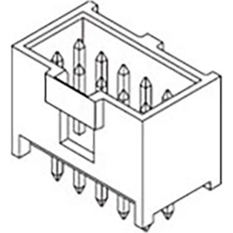 Molex 901301206 Embase mâle avec vis de verouillage Pas: 2.54 mm Nbr total de pôles: 6 Nbr de rangée